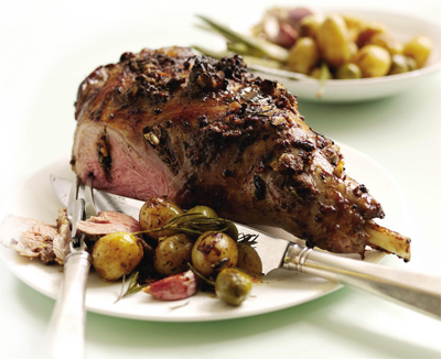Greek-leg-of-roast-lamb